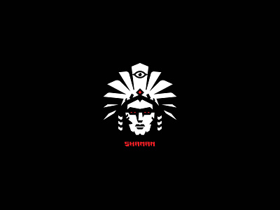 Shaman branding design indian inspiration logo shaman silhouette vector