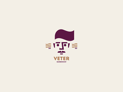 VETER BARBERSHOP branding design face illustration inspiration logo silhouette vector vectorart wind