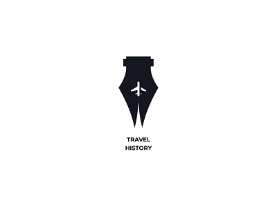 TRAVEL HISTORY branding design icon illustration inspiration logo minimalism negative space negativespace plane sign silhouette story vector