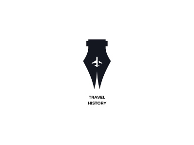 TRAVEL HISTORY branding design icon illustration inspiration logo minimalism negative space negativespace plane sign silhouette story vector