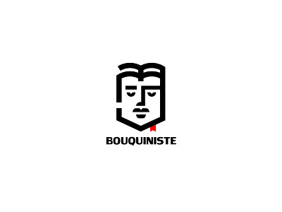 BOUQUINISTE book branding design face icon illustration inspiration logo vector vectorart