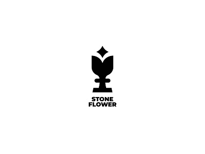 Stone flower branding design icon inspiration logo minimalism silhouette vector vectorart