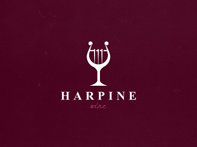 Harpain wine glass of wine harp logo silhouette