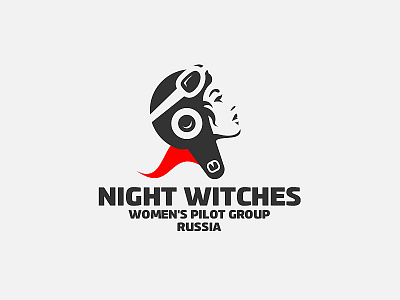 NIGHT WITCHES branding logo pilot silhouette woman