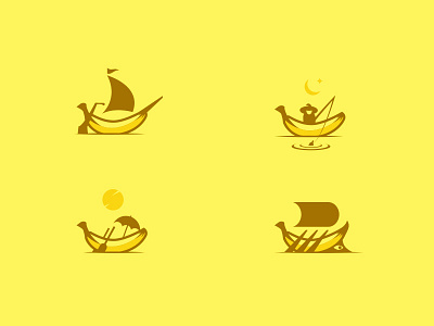 Banana boats banana boats icon inspiration silhouette vector