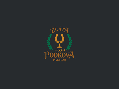 Zlatá podkova branding design golden horseshoe inspiration logo vector