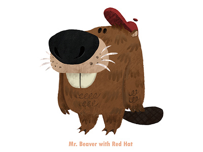 Mr. Beaver With Red Hat beaver character characterdesign design digital digitalpainting style vizdev