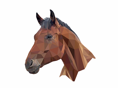Horse's head animal horse low poly vector