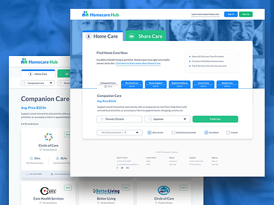 Homecare Hub Search Experience