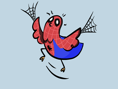 Spider Pigeon comic doodle graphic design illustration marvel pigeon procreate sketch spiderman