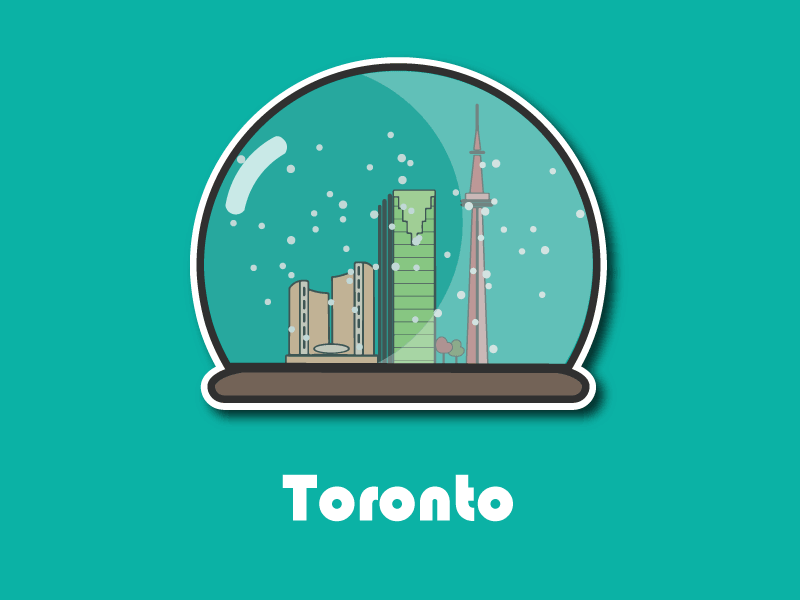 Toronto Snow canada illustrator snow globe toronto