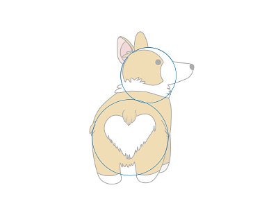 Corgi Study circles corgi dog heart