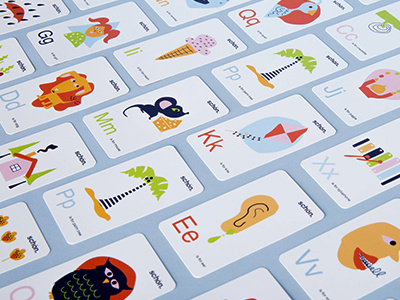ABC Flashcard Design cards flashcards illustration kids