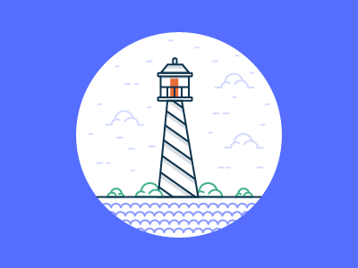 Little Lighthouse illustration lighthouse line art outside