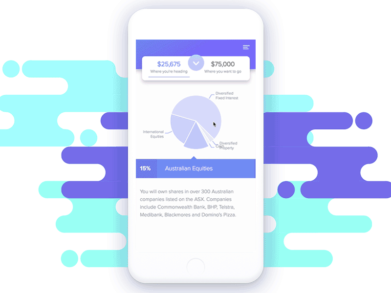 Portfolio Risk Pie chart chart design mobile ui ux