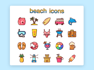 Beach icons icon