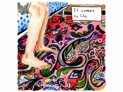 The Life of Pattern, Panel 2 breakfast serial comic book comics homeroom chicago illustration pattern watercolor writing