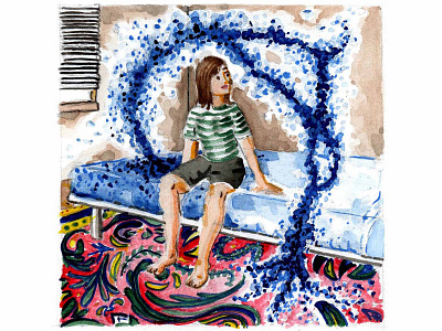 The Life of Pattern, Panel 3 breakfast serial comic book comics homeroom chicago illustration pattern watercolor writing