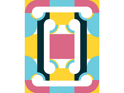 Geometric Poster Series 2, Poster #4 blue colorful geometry graphic design illustration modern pink playful poster print design yellow