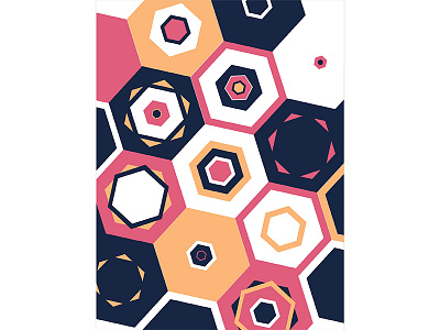 Geometric Poster Series 3, Poster #2 colorful geometry graphic design illustration modern peach pink playful poster print design purple tan