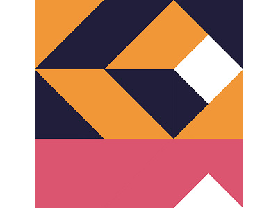 Geometric Poster Series 4, Poster 1 blue colorful geometry graphic design illustration modern orange pink playful poster print design square