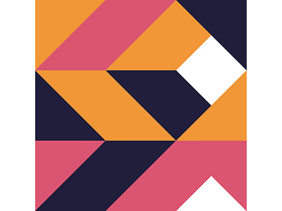 Geometric Poster Series 4, Poster 3 blue colorful geometry graphic design illustration modern orange pink playful poster print design square