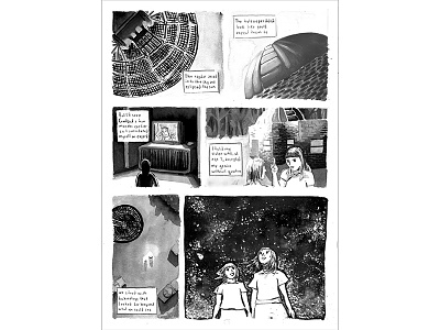 Beyond, Page 4 black and white comic book cover comics design graphic design illustration ink ink wash paint space stars universe