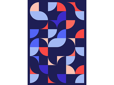 Geometric Poster Series 5, Poster 4 abstract blue circle colorful geometry graphic design illustration modern playful poster print design red