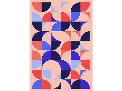 Geometric Poster Series 5, Poster 2 abstract blue circle colorful geometry graphic design illustration modern playful poster print design red