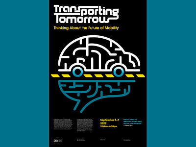 Transporting Tomorrow Poster autonomous car conference design illustration illustrator poster technology transportation typography vector