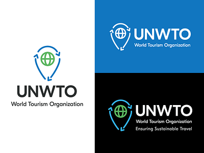 UNWTO World Tourism Organization Redesign brand identity branding design global globe icon identity illustrator logo logo design organization sustainable tourism travel typography unwto vector