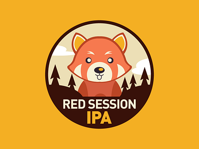 Red Panda Badge badge beer brew forest ipa label red panda vector