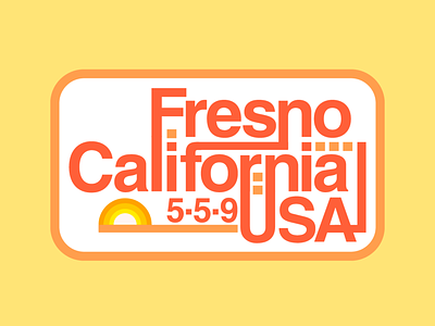 Fresno, CA 559 badge california central valley city fresno helvetica type typography vector