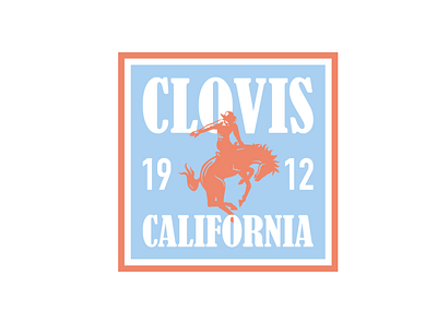 Clovis, CA - Dribbble Weekly Warm-up 559 badge bulldogs california central valley clovis country music cowboy design fresno horse illustration illustrator rodeo sticker type typography vector west coast
