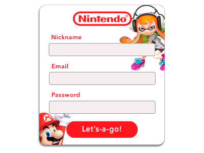 Nintendo Sign Up Modal (Daily UI 001) dailyui modal nintendo sign up ui design
