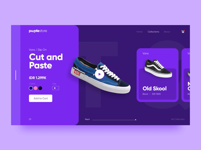 Shoes Store - UI Interaction Concept after effect animation ecommerce gif illustration interaction looping motion prototyping ui ux website design