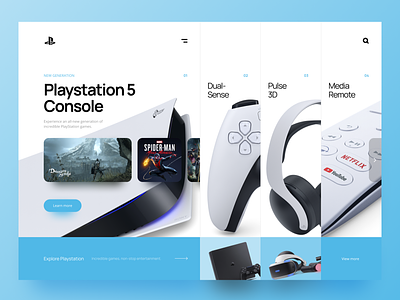 Playstation5 - Website Concept apps blue design figma games ps5 ui uiux userinterface ux website