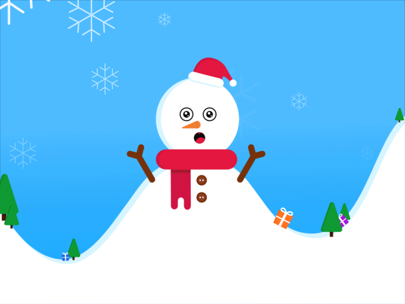 Snowman Animation animation box gif looping snowflake snowman surprise