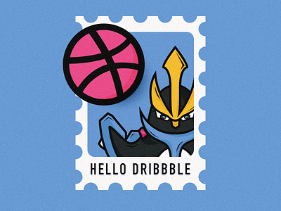 Hello Dribbble first illustration invite penguin shoot