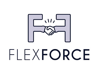 FlexForce logo branding f handshake icon logo startup