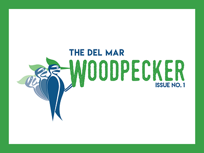 Del Mar Woodpecker branding delmar icon logo newsletter publication woodpecker