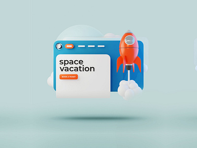 Space Vacation Service Website 3d 3d art 3d illustration illustration lowpoly design modeling rocket service ui ui design uidesign user experience design user interface user interface design vacation web design website website design