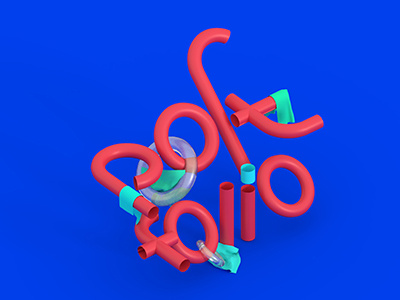 portfolio 3d 3d design design font modeling pipes portfolio style swiss typography