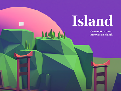 Island 3d 3d modeling animation background design concept environment flat game illustration ilustrasi isometric lowpoly modeling