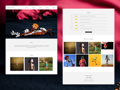 ANIMA STUDIO - Animation Studio Landing Page Web Design animation app design landing page studio ui ux website