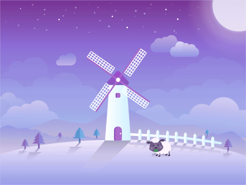 windmill animation design illustration sheep wind