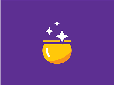 Lotto Logo Icon concept 2 flat fun gold jackpot lotto playful pot purple sparkle star yellow