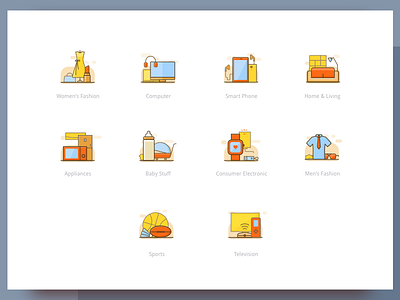 Icons for shopping mall icon