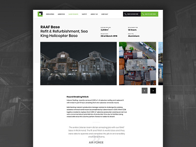 Lidoran - Case Study Page case study construction construction company design portfolio page projects roofing ui ux