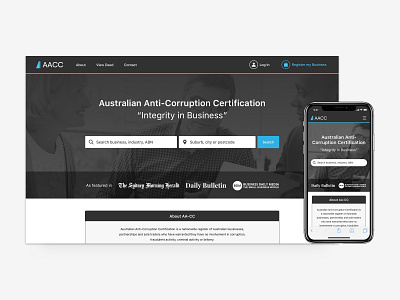 AACC Desktop + Mobile 1 business certification corporate design government mobile ui ux web web app